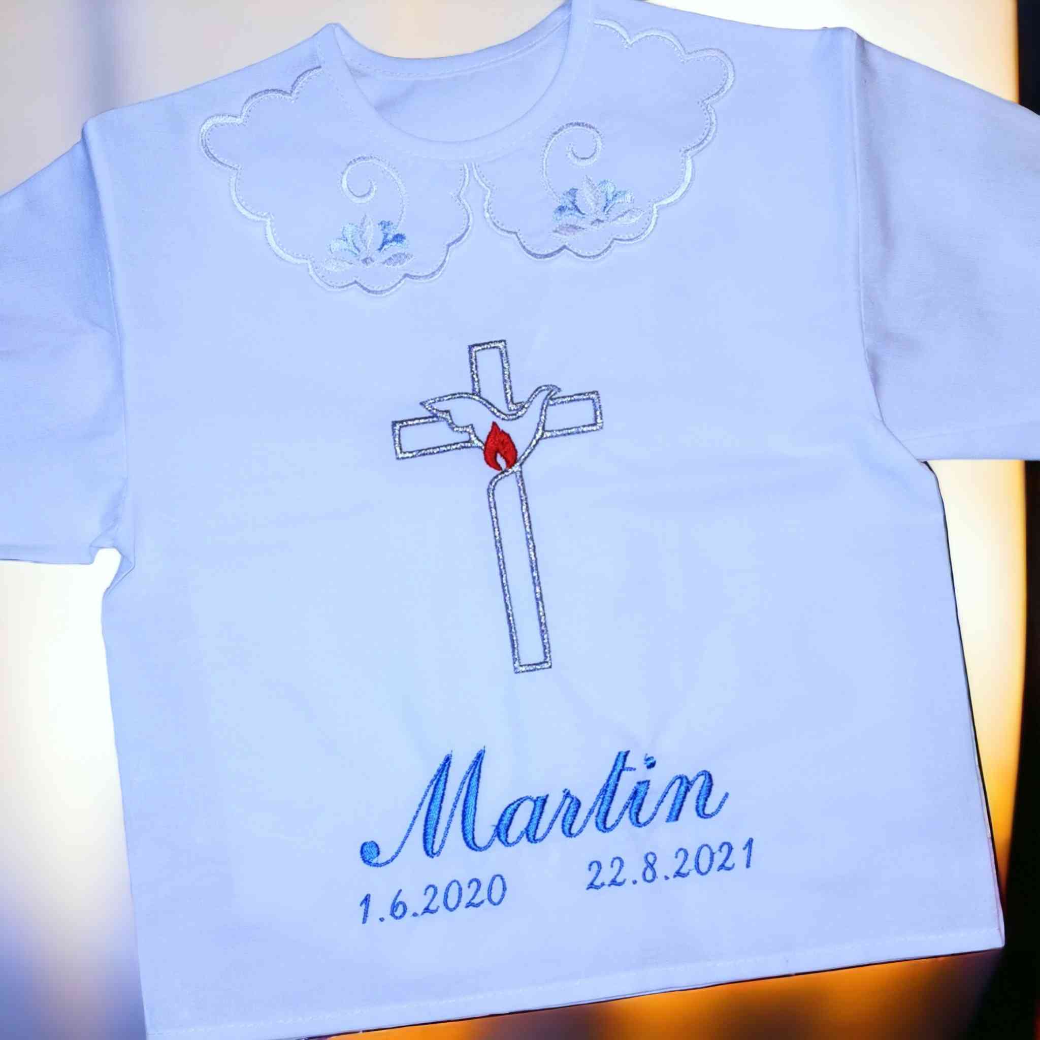 Košieľka na krst Mária / krstová košieľka s krížikom
