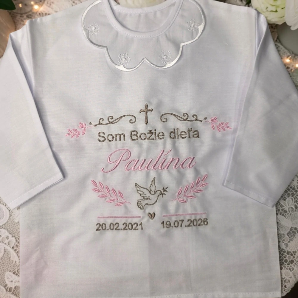 Elegantná personalizovaná košieľka ku krstu vzor Benjamin