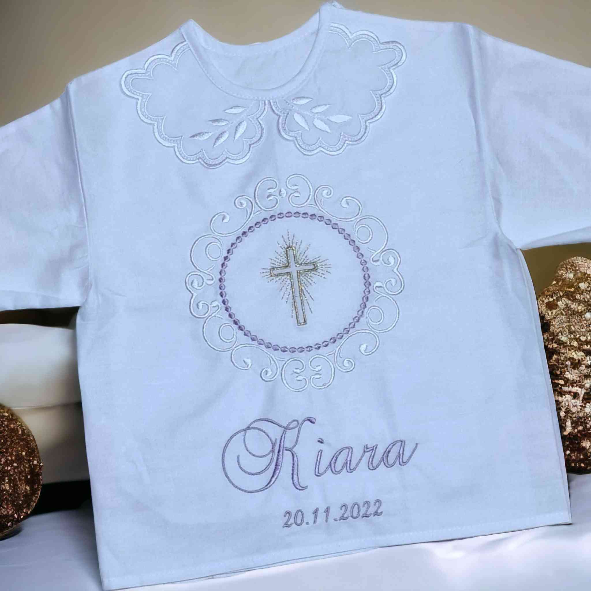 Košieľka na krst Zuzana / krstová košieľka s krížikom - jemná