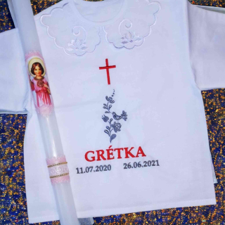 Košieľka na krst Michael / krstová košieľka s krížikom - folklór