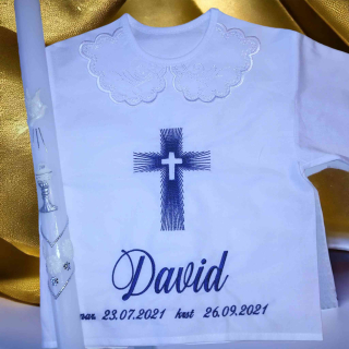 Košieľka na krst Miroslav / krstová košieľka s krížom