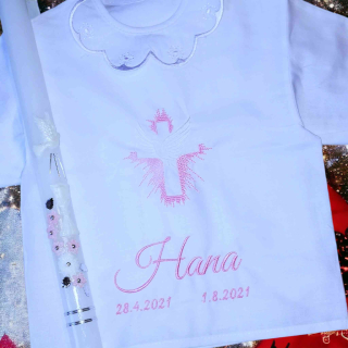 Košieľka na krst Denis / krstová košieľka kríž a holubica