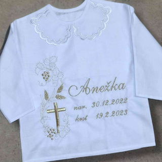 Košieľka na krst Viera / krstová košieľka s krížom