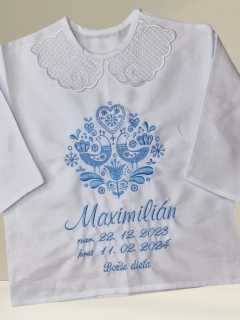 Košieľka na krst Alžbeta / krstová košieľka - ľudový vzor