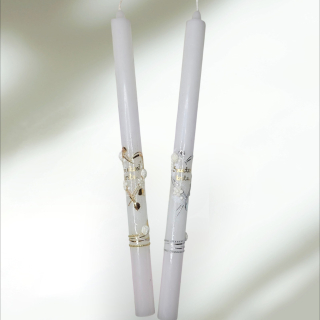 Sviečka na krst - srdce zlaté /strieborné , krstová sviečka, sviečka do krstu