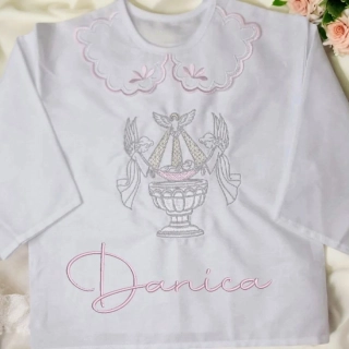 Košieľka na krst Danica / krstová košieľka s anjelmi