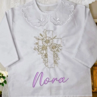 Košieľka na krst Nora / krstová košieľka s krížom