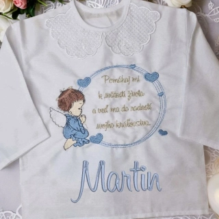Košieľka na krst Martin / krstová košieľka s anjelikom