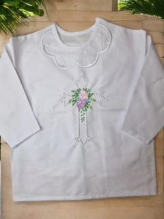 Košieľka na krst Vanda / krstová košieľka s krížikom - luxusná