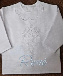 Košieľka na krst  René / krstová košieľka s krížikom - jemná